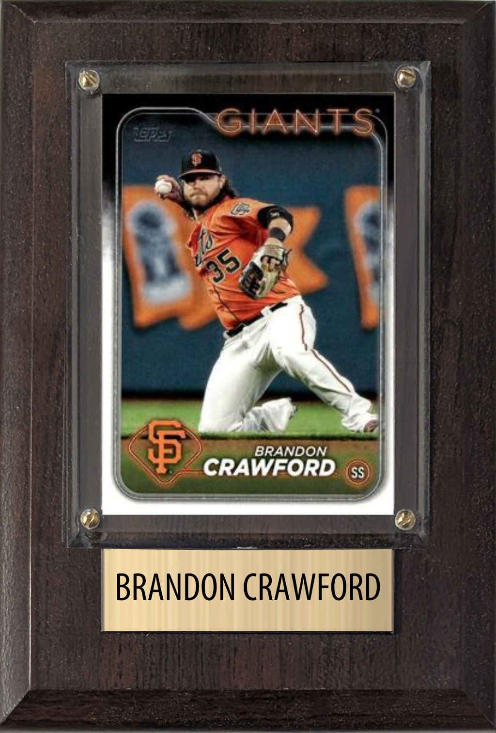 Brandon Crawford San Francisco Giants Fan Gift Plaque 4x6 1 Card Topps Donruss Panini 2024 2025 2026