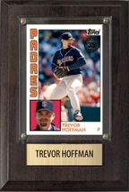 Trevor Hoffman San Diego Padres Hall of Fame Fan Gift Plaque 4x6 1 Card Topps, Bowman 2024 2025 2026