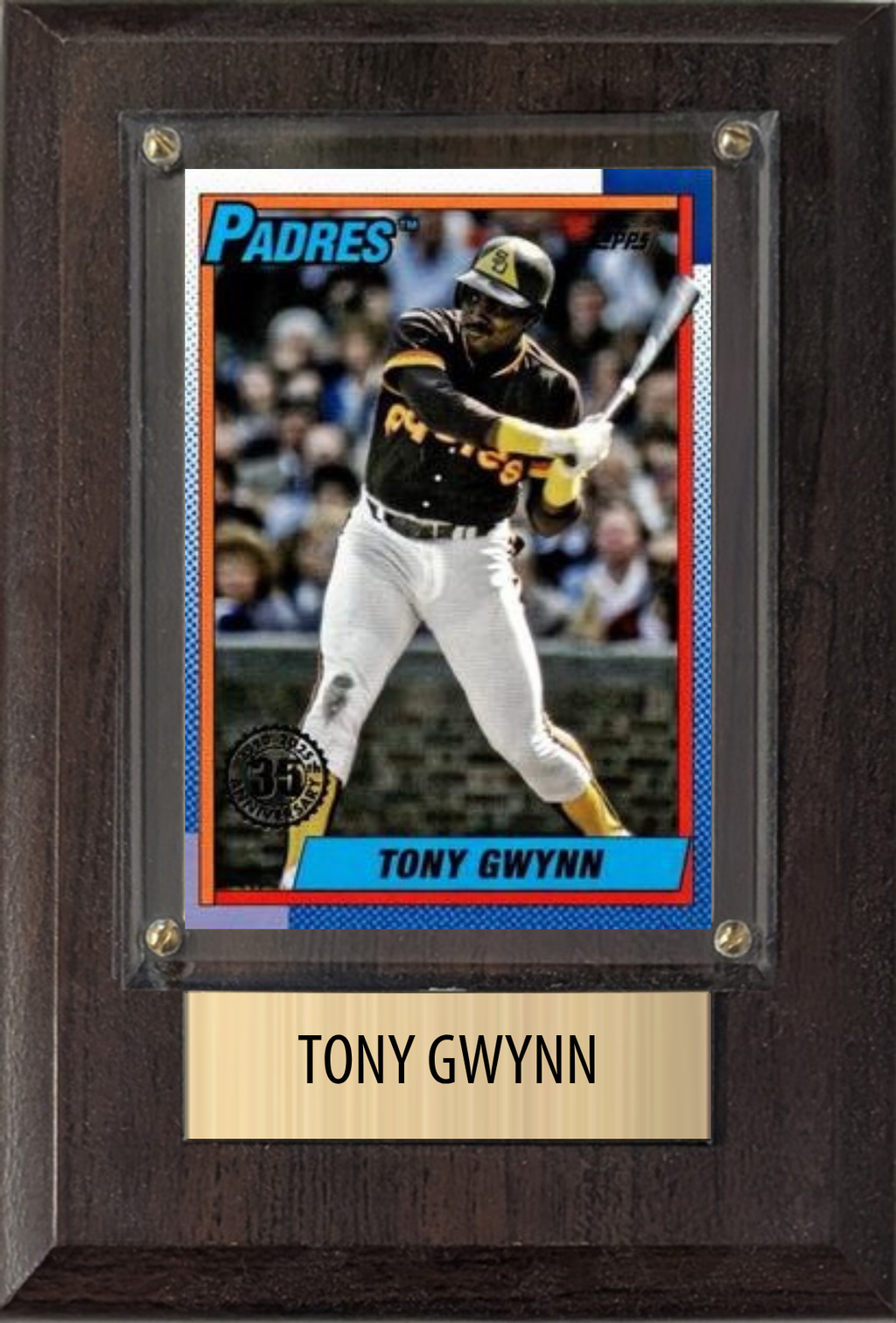 Tony Gwynn San Diego Padres Hall of Fame Fan Gift Plaque 4x6 1 Card Topps, Bowman 2024 2025 2026
