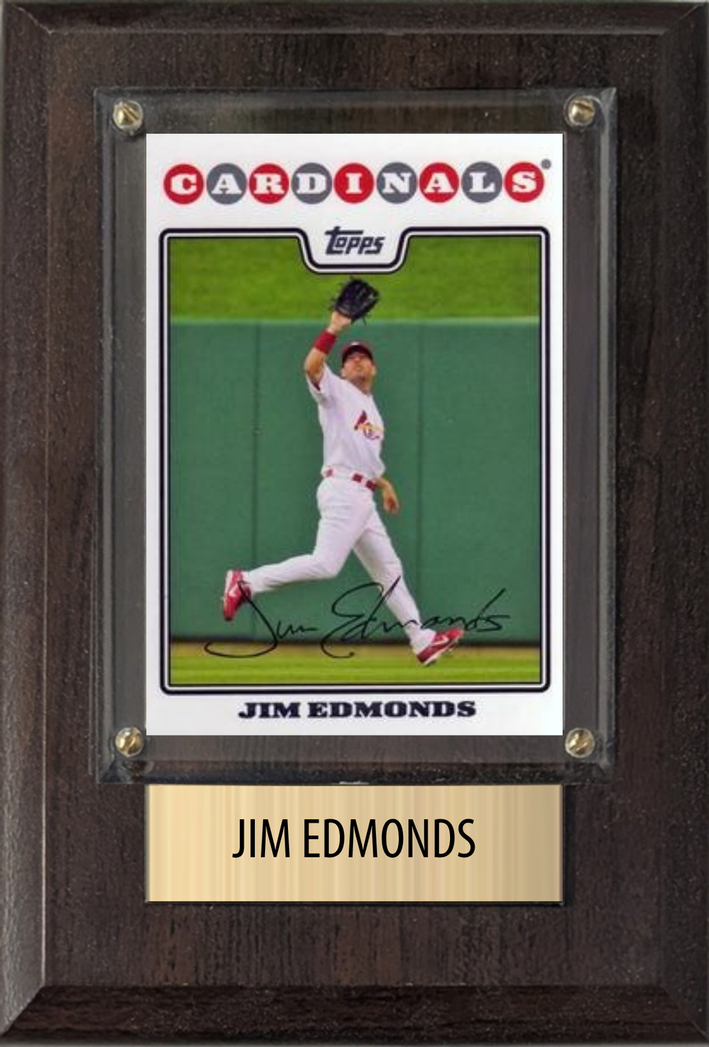 Jim Edmonds St. Louis Cardinals Fan Gift Plaque 4x6 1 Card Topps, Bowman 2024 2025 2026