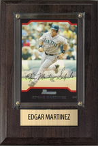 Edgar Martinez Seattle Mariners Hall of Fame Fan Gift Plaque 4x6 1 Card Topps, Bowman 2024 2025 2026