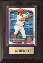 JJ Wetherholt St. Louis Cardinals 2026 2025 2024 Topps Bowman Gift Plaque 4X6