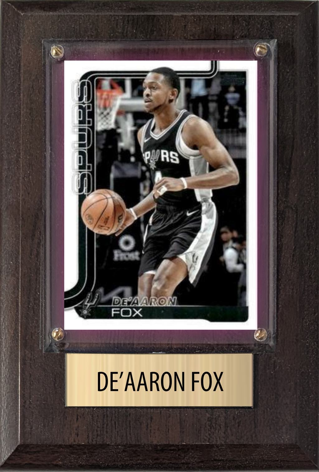 De'Aaron Fox San Antonio Spurs 2026 2025 2024 Topps Prizm Hoops Panini Gift Plaque 4X6