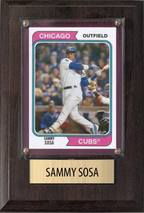 Sammy Sosa Chicago Cubs Fan Gift Plaque 4x6 1 Card Topps Donruss Panini 2024 2025 2026