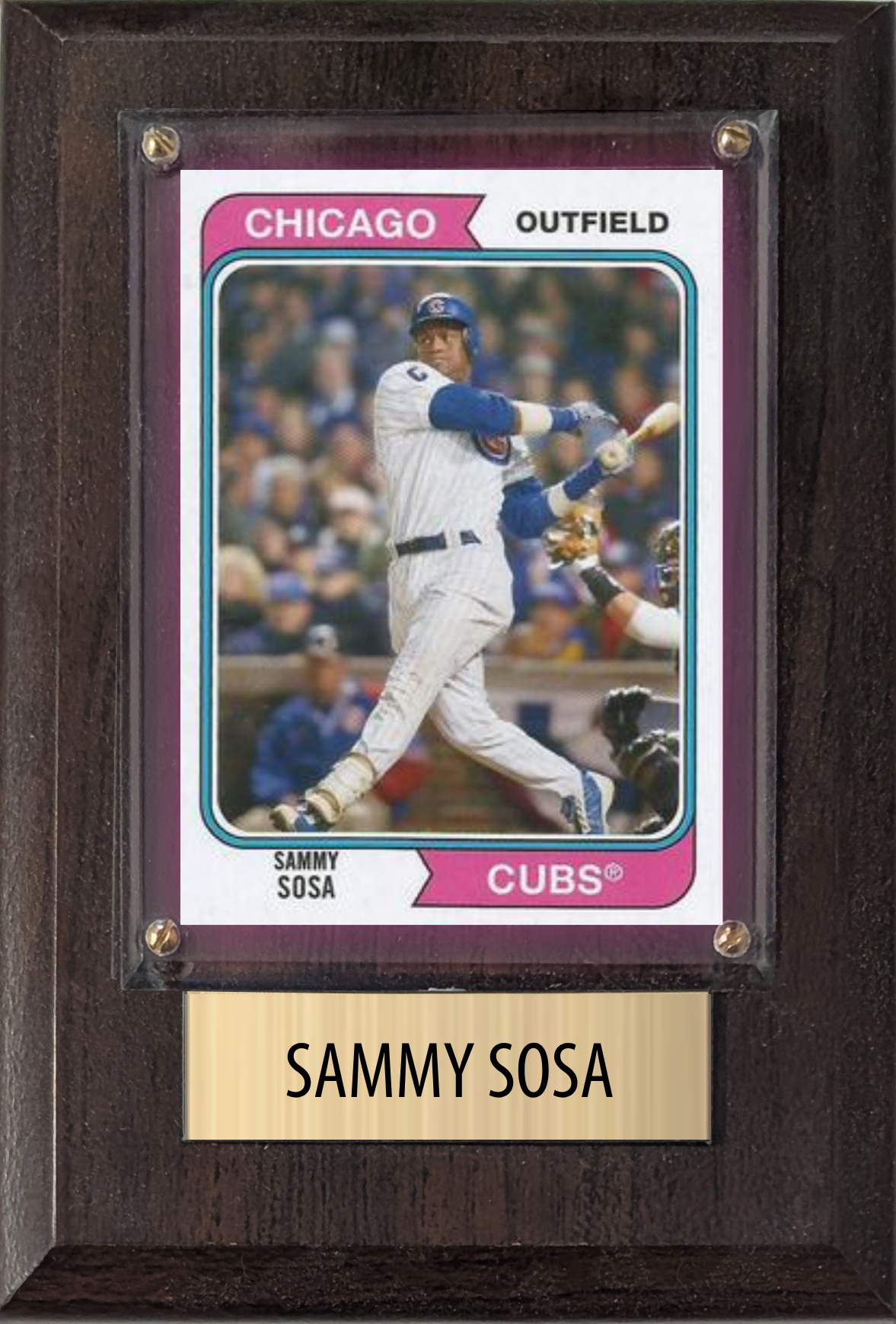 Sammy Sosa Chicago Cubs Fan Gift Plaque 4x6 1 Card Topps Donruss Panini 2024 2025 2026