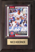 Nico Hoerner 2026 2025 2024 Topps Bowman Chicago Cubs 4x6 Gift Plaque