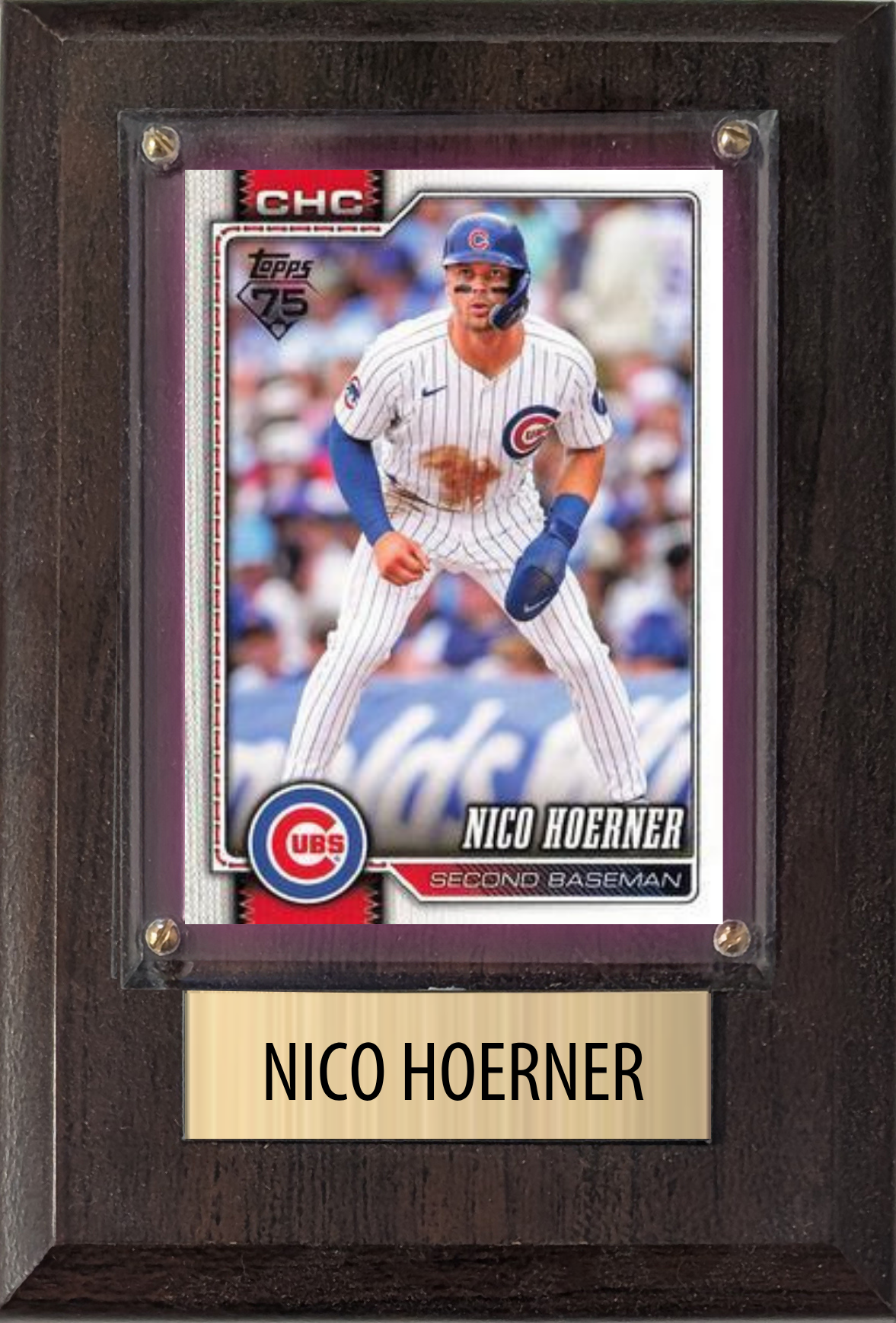 Nico Hoerner 2026 2025 2024 Topps Bowman Chicago Cubs 4x6 Gift Plaque
