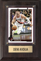 Denny Avdija Portland Trailblazers 2026 2025 2024 Topps Prizm Hoops 4x6 Gift Plaque