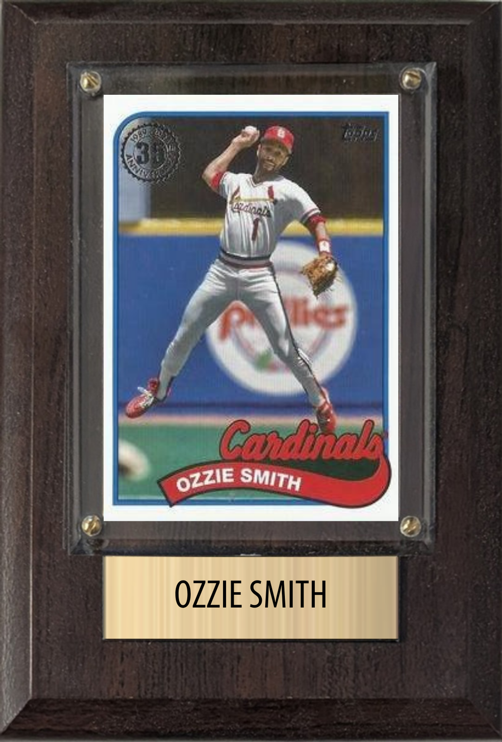 Ozzie Smith St. Louis Cardinals Hall of Fame Fan Gift Plaque 4x6 1 Card Topps, Bowman 2024 2025 2026