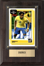 Endrick Brazil World Cup Soccer Fan Gift Plaque 4x6 1 Card Panini, Topps, Donruss 2024 2025 2026