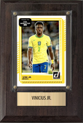 Vinicius Jr. Brazil World Cup Soccer 2026 Fan Gift Plaque 4x6 1 Card Panini, Topps, Donruss 2024 2025 2026