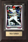 Trea Turner Philadelphia Phillies Fan Gift Plaque 4x6 1 Card Topps, Bowman 2024 2025 2026