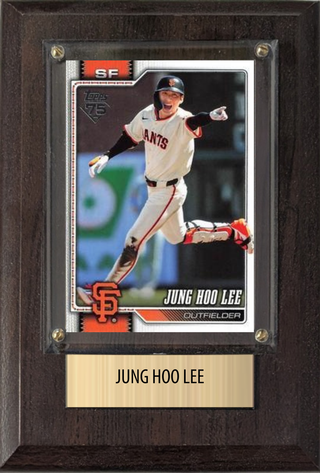 Jung Hoo Lee San Francisco Giants Fan Gift Plaque 4x6 1 Card Topps, Bowman 2024 2025 2026