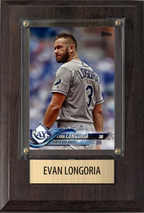 Evan Longoria Tampa Bay Rays Fan Gift Plaque 4x6 1 Card Topps, Bowman 2024 2025 2026