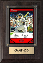 Craig Biggio Houston Astros Hall of Fame Fan Gift Plaque 4x6 1 Card Topps, Bowman 2024 2025 2026
