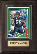 Jeffery Simmons Tennessee Titans Fan Gift Plaque 4x6 1 Card Prizm, Donruss, Score 2024 2025 2026
