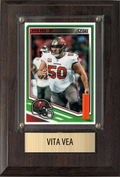 Vita Vea Tampa Bay Buccaneers Fan Gift Plaque 4x6 1 Card Prizm, Donruss, Score 2024 2025 2026