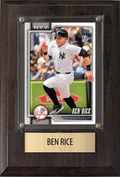 Ben Rice New York Yankees Fan Gift Plaque 4x6 1 Card Topps, Bowman 2024 2025 2026