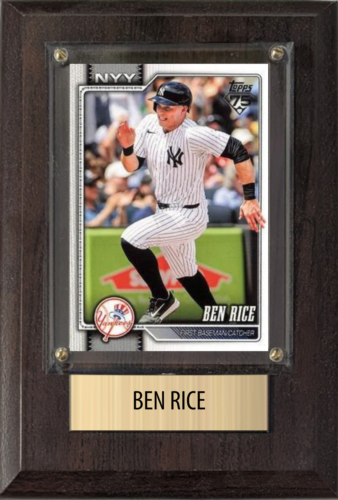 Ben Rice New York Yankees Fan Gift Plaque 4x6 1 Card Topps, Bowman 2024 2025 2026