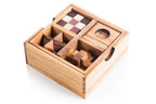 5 Wooden Mechanical Puzzle Set - Brain Teaser Gift Box for Adults