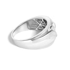Men's .925 Sterling Silver 1/2 Cttw Diamond Channel Set 3-Stone Band Ring - Ring Size 10