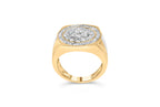 10K Yellow Gold 1 1/2 Cttw Diamond Cluster and Halo Signet Mens Ring (K-L Color, I1-I2 Clarity) - Size 10