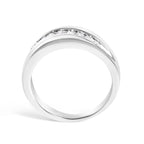 Men's.925 Sterling Silver 1/2 Cttw Diamond 9 Stone Band Ring - Size 10