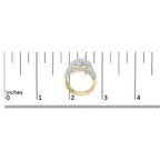 Men's 10K Yellow Gold 2-1/2 Cttw Round Diamond Cluster Cocktail Ring