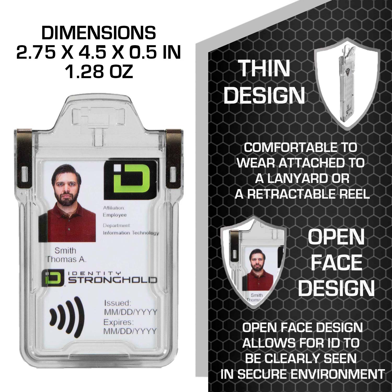 Secure Badge Holder Classic with BloxProx™ - Protects 125Khz HID Prox 1 ID Card Holder
