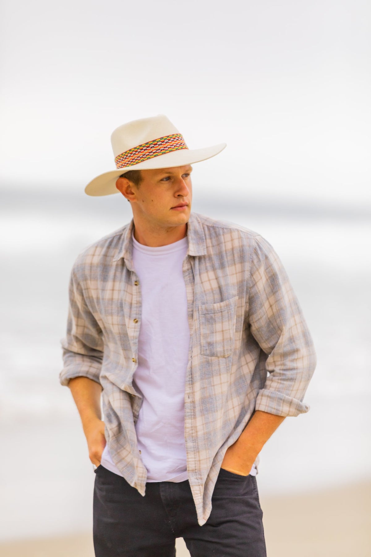 Speckled White Western Hat