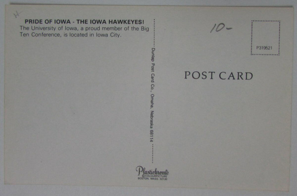 Vintage Iowa Hawkeyes Pride of Iowa Postcard 148860