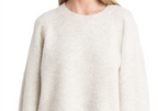 Topshop Mixed Stitch Balloon Sleeve Crop Sweater In Grey