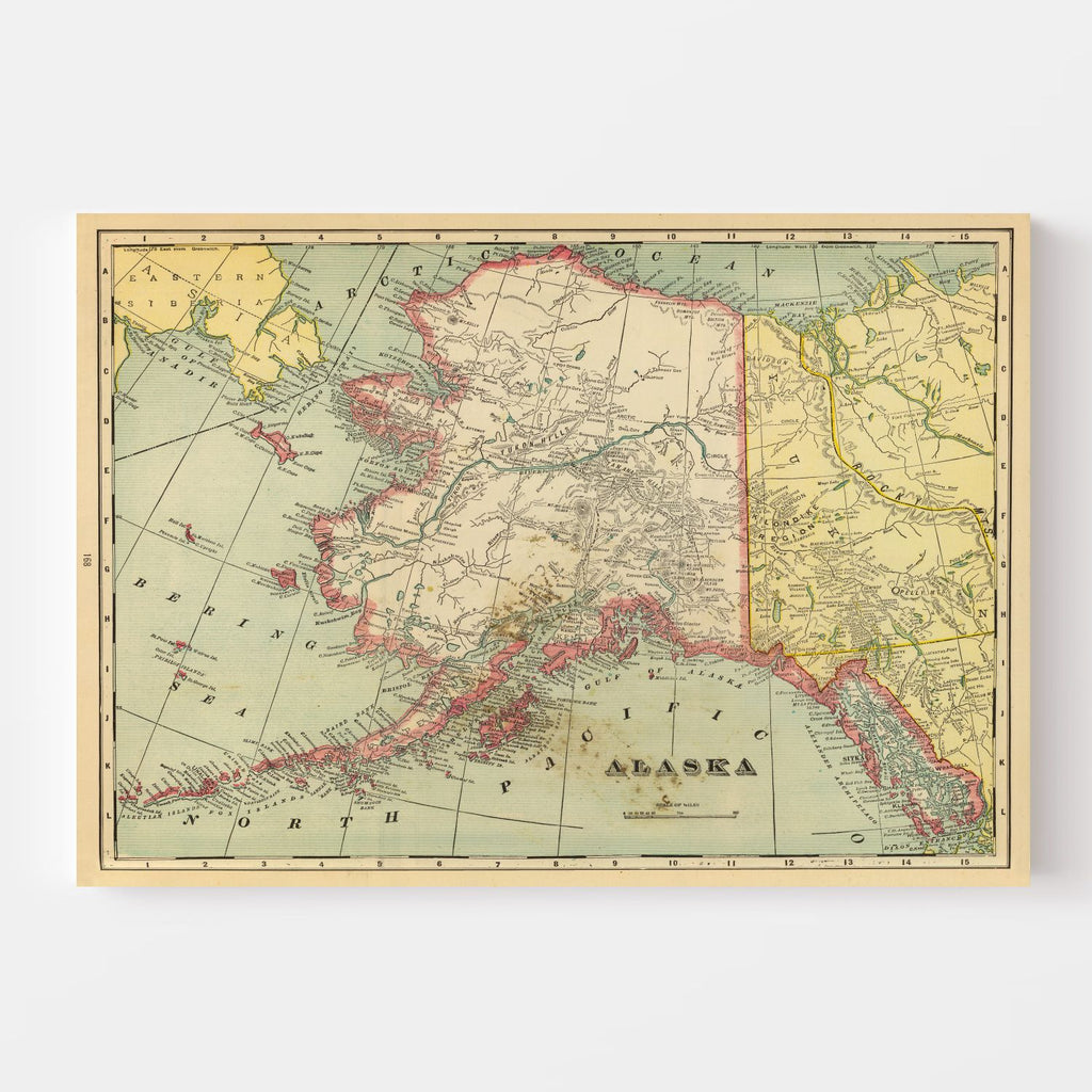 Vintage Map of Alaska 1909