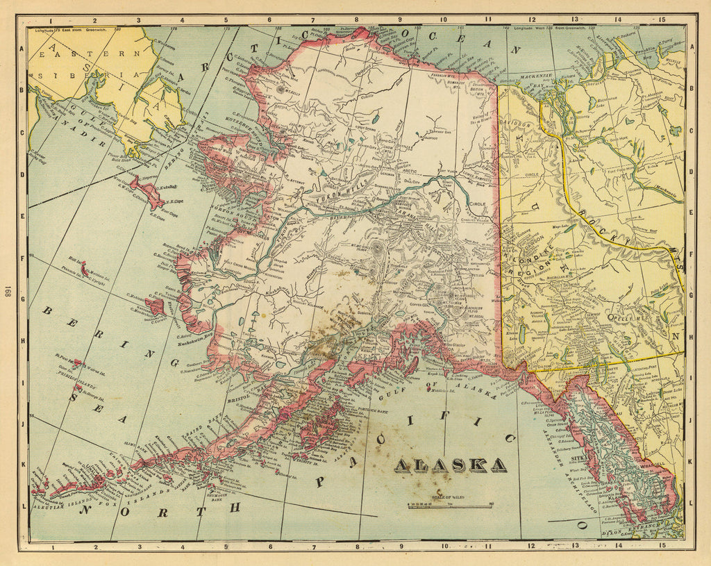 Vintage Map of Alaska 1909