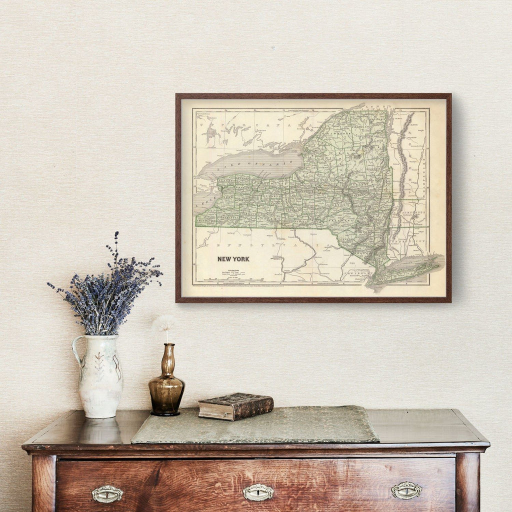 Vintage Map of New York 1842
