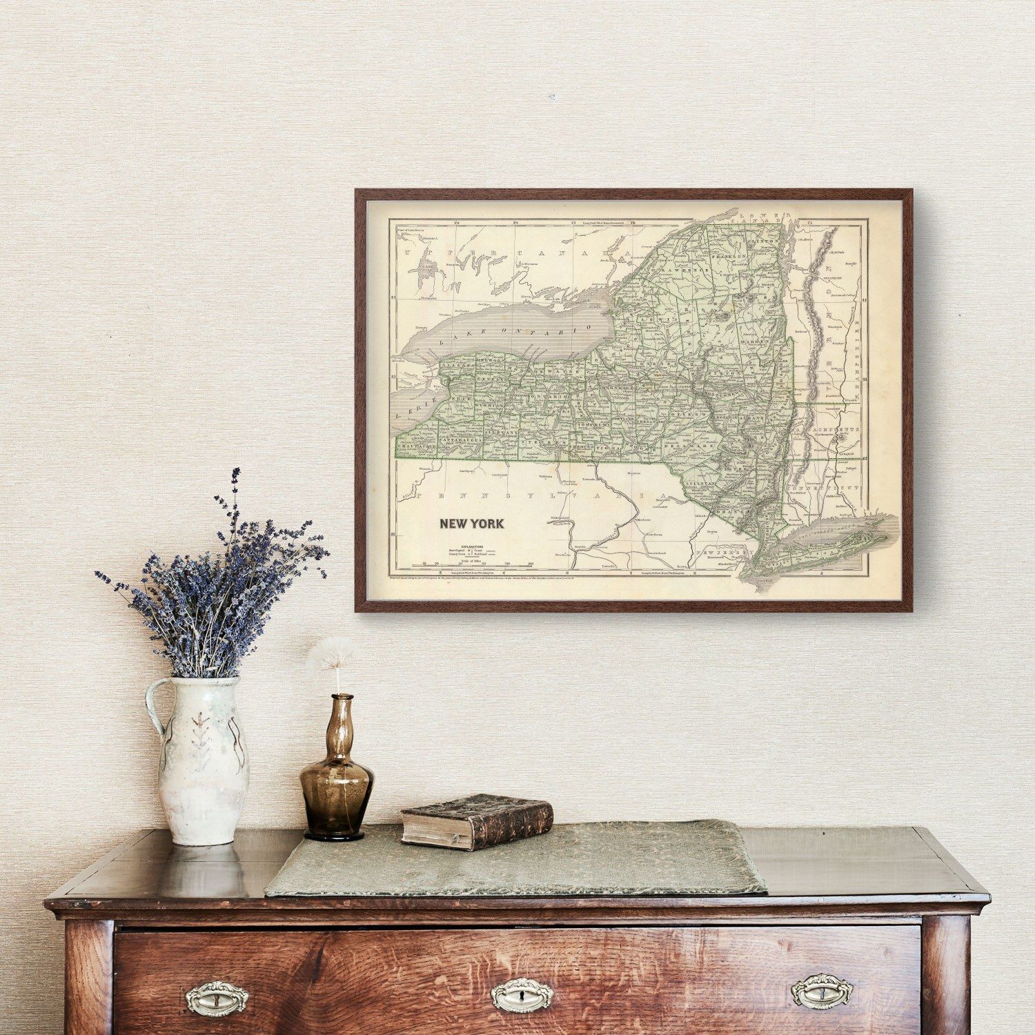 Vintage Map of New York 1842