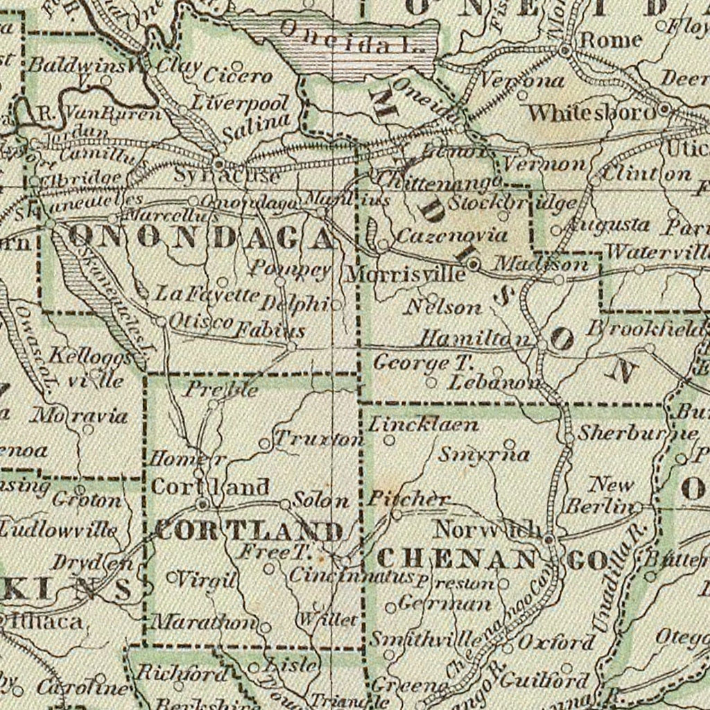 Vintage Map of New York 1842