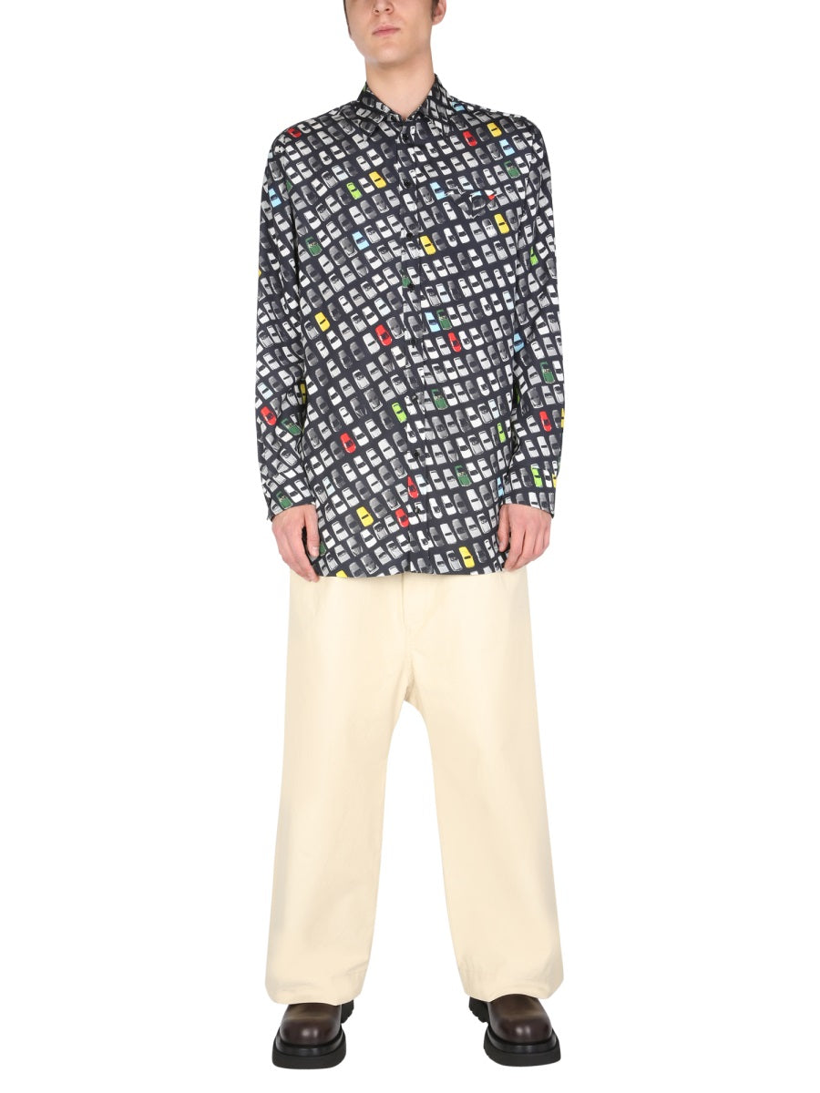 Bottega Veneta Men Shirt With Allover Print