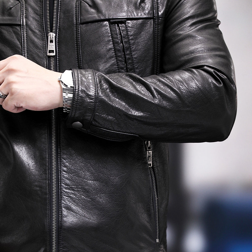 Racer Leather Jacket // Black // Style 2