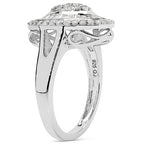 1.08 Carat Genuine White Diamond .925 Sterling Silver Ring
