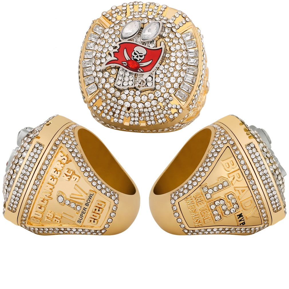 Tampa Bay Buccaneers Championship Ring & Trophy Set – 2003 & 2021 Collectible with Display Box