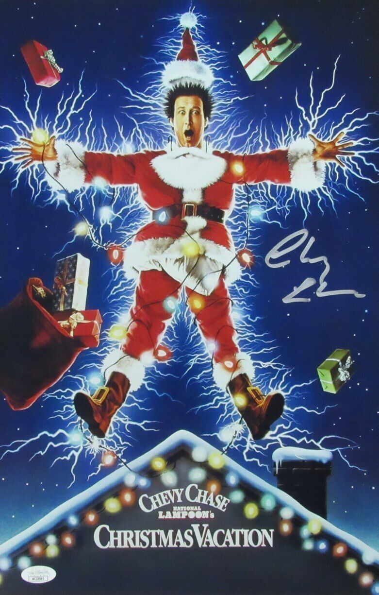 Chevy Chase Autographed 11x17 Movie Poster "Christmas Vacation" JSA