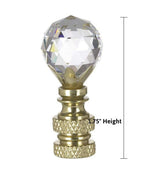 Stephanov Multi-Faceted Crystal Ball Ceiling Fan Pull, 2"h with 12" Polished Brass Chain