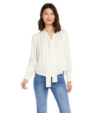 Long Sleeve Bow Blouse