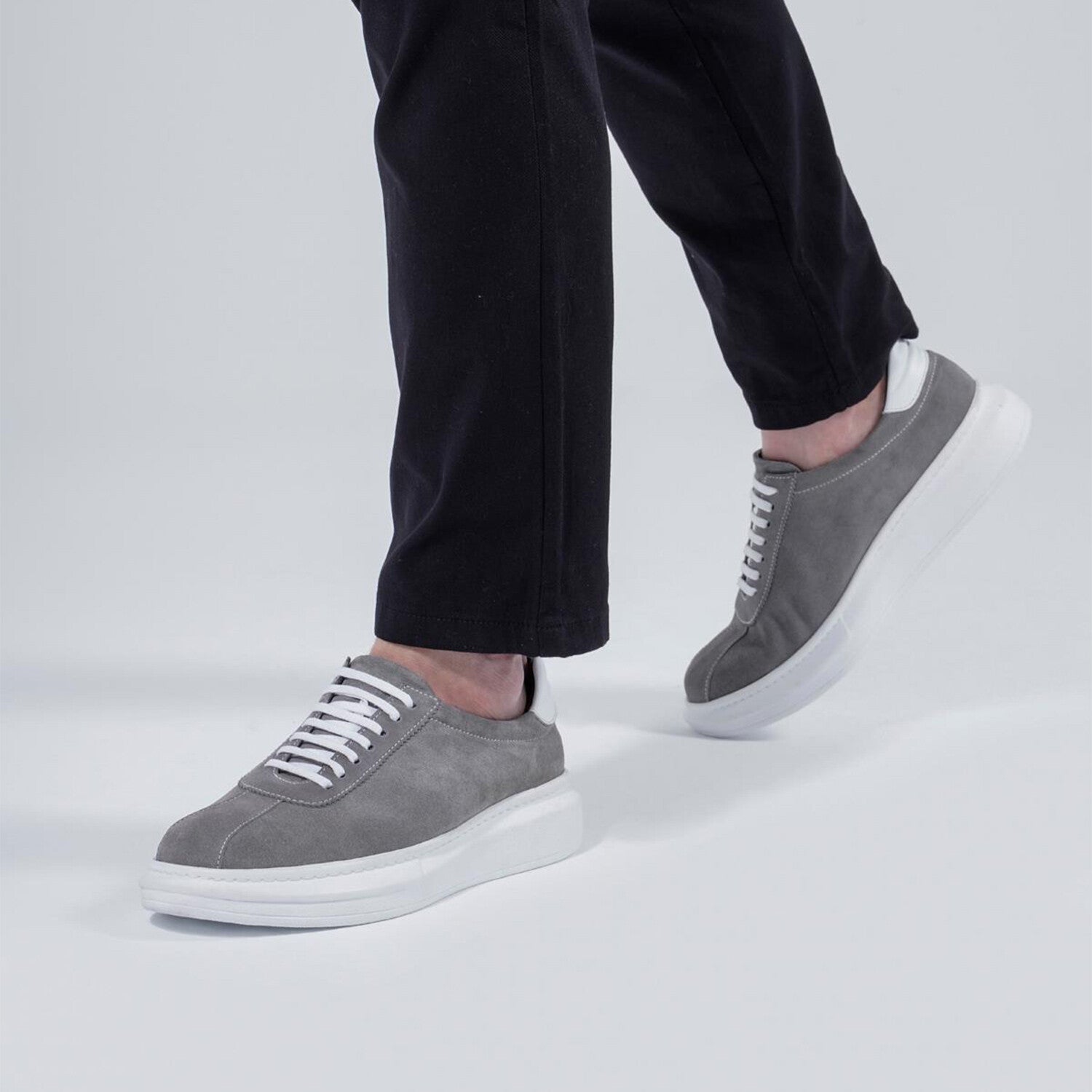 Jack Leather Sneakers // Grey
