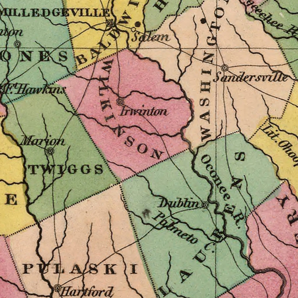 Vintage Map of Georgia 1824
