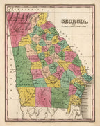 Vintage Map of Georgia 1824