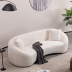 Curved 3 Seater Sofa - White