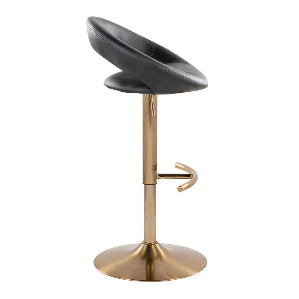 Posh - Contemporary / Glam Adjustable Barstool With Swivel (Set of 2)