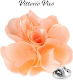Vittorio Vico Unisex Satin Solid Flower Lapel Pin